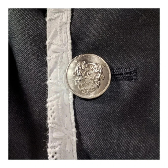 Ava Molli Wool Top Jacket 3/4 Sleeve Button Front Black White Womens Small - Picture 5 of 8